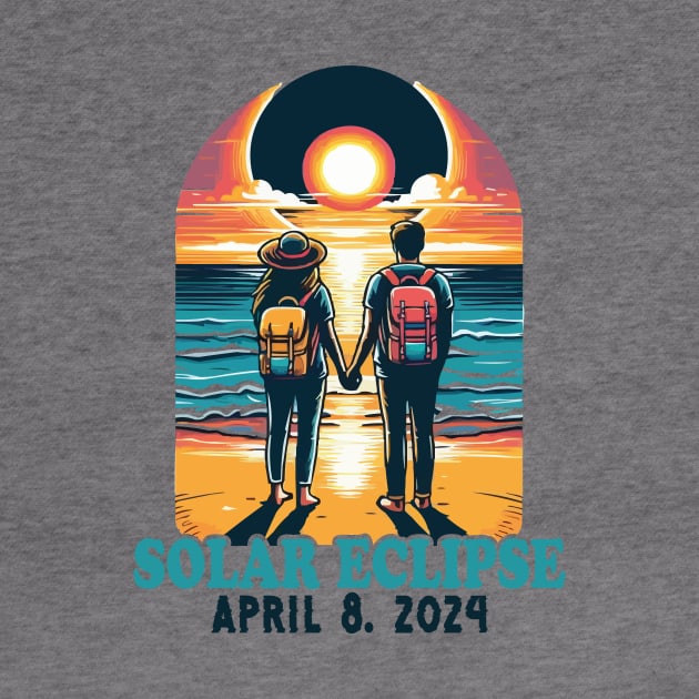 Total Solar Eclipse April 8 2024 Cute Couples Matching Wife and Husband by JUST PINK